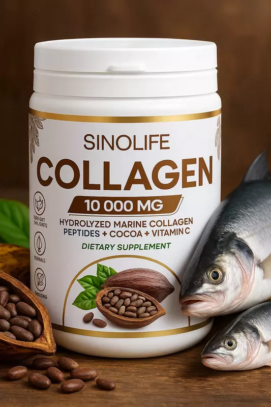 Гидролизованный морской коллаген SINOLIFE COLLAGEN MARINE 10 000 MG, вес нетто 301,8 г