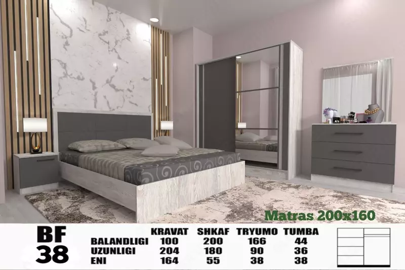 5 200 000 so'm Yotoqxona to'plami (+matras va yig'ish hizmati)