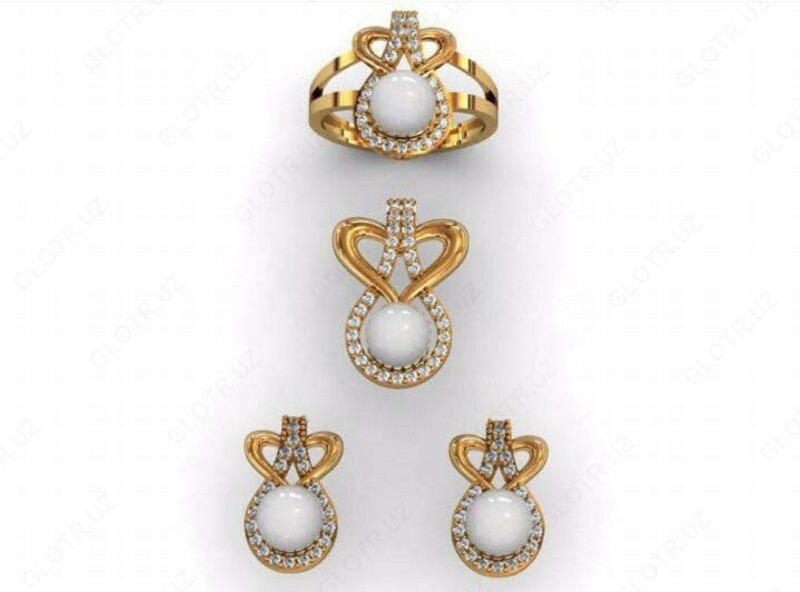 Oltin to'plamli sirg'a + uzuk + kulon - 30 000 so'mdan