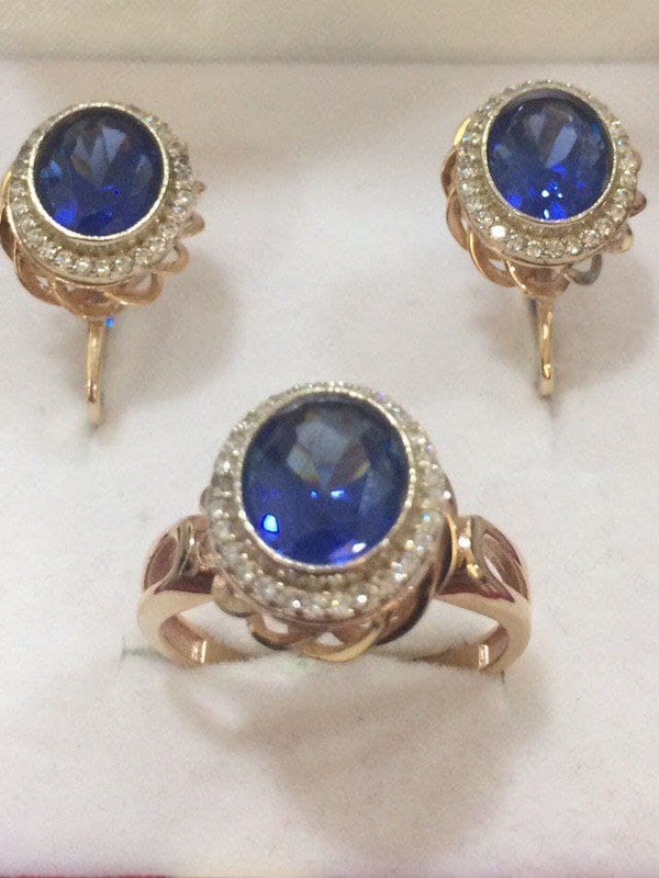 Oltin to'plamli sirg'alar + uzuk (002)