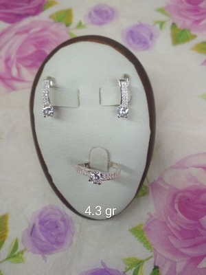Серебряный комплект серьги+кольцо (002) - от 30 000 сум / грамм