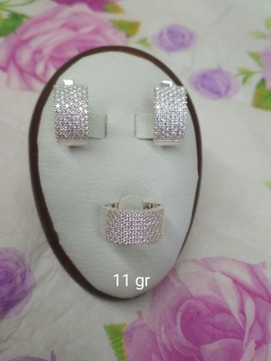 Серебряный комплект серьги+кольцо (006) - от 30 000 сум / грамм