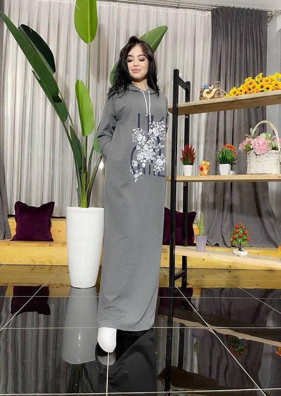Повседневное платье серое - 130 000 сум
