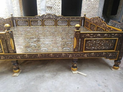 Резной садовый топчан арт 02