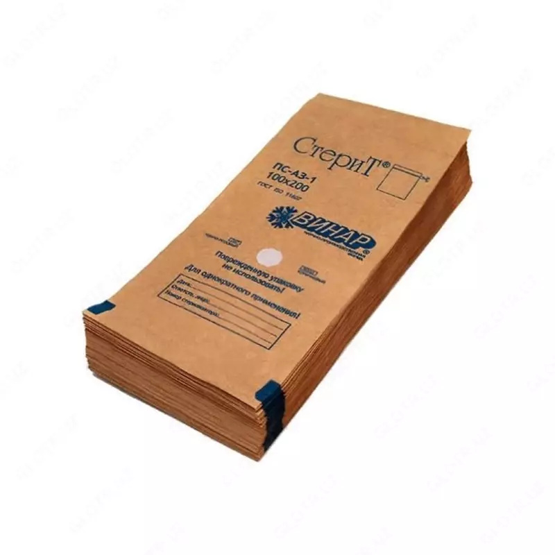  Крафт-пакеты для стерилизации СТЕРИТ с индикатором (100х200) - 