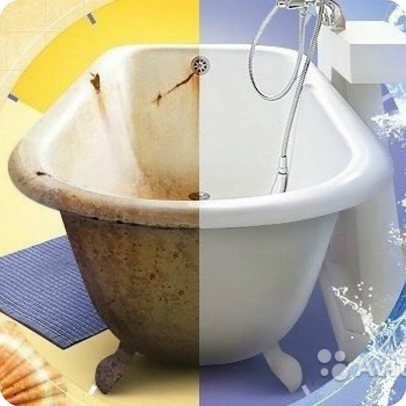 Эмалировка ванн эмалью и наливным акрилом