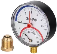 Термоманометр радиальный в комплекте с автоматическим запорным клапаном - 91 000 сум