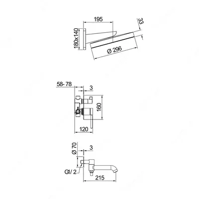 Душевой комплект Gappo G7106-3 цвет золотой