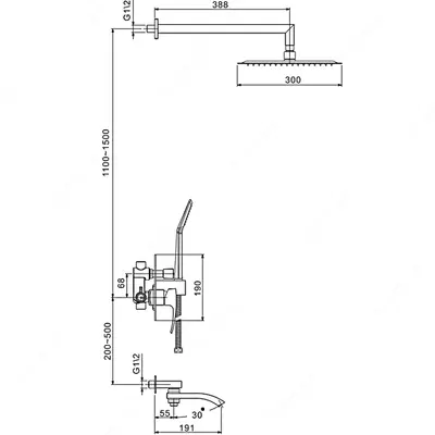 Душевой комплект Gappo G7107 цвет хром инстолатсия