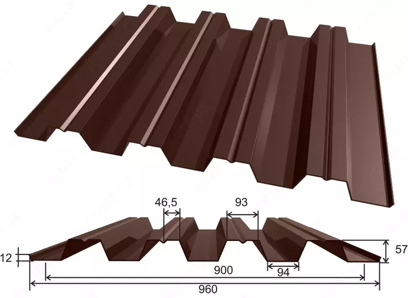 Профнастил Н-57 ПЭ 0,7мм