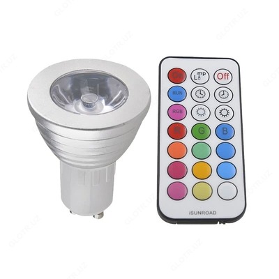 Светодиодная лампа LX-10, 3w RGB MR16