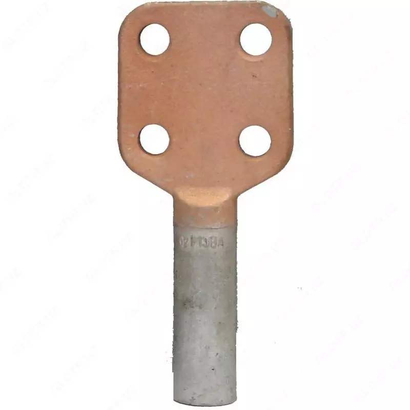 Зажим аппаратный прессуемый типа А4А-70-Т(2), с четырьмя отверстиями в контактной лапке)