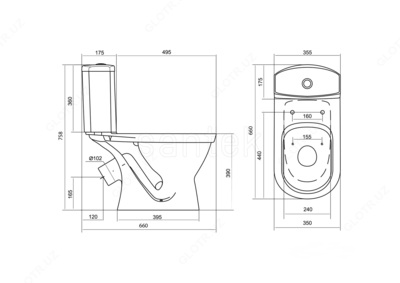 Унитаз Алькор (Полипропилен) от Сантек