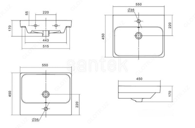 Sink Santek "Adriana" 55
