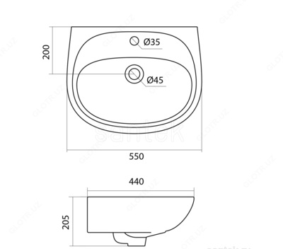 Раковина Анимо 55 от Сантек