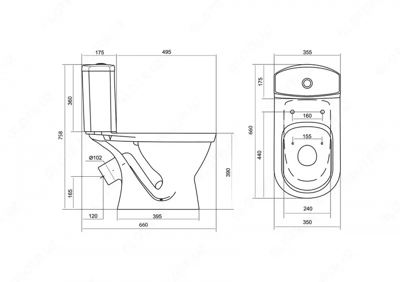 Унитаз Алькор (Дюропласт крышка)