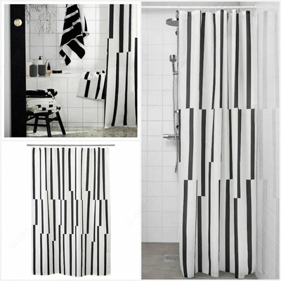 Штора для ванной "Киннен" (черно-белая)