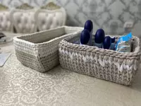 Квадратная корзинка с деревянным дном