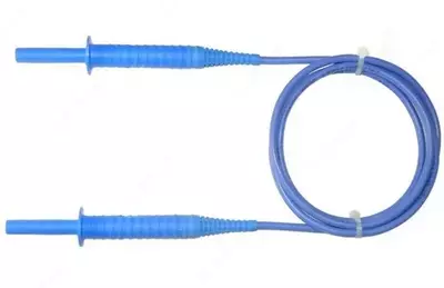 8м с разъемами "банан" 10кВ голубой