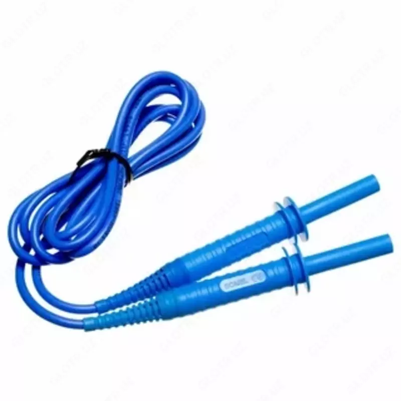 ko'k rang va U1 identifikatoriga ega 10 metrli banan sinov simi.