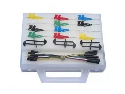 6800-12 — комплект микрозажимов с проводами в пластиковом кейсе