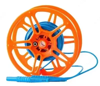 WAPRZ015BUBBSZ — провод измерительный 15м на катушке с разъёмами "банан" голубой