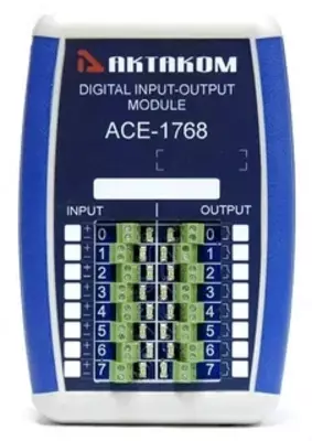 АСЕ-1768 — 8 канальный USB/LAN модуль дискретного ввода-вывода