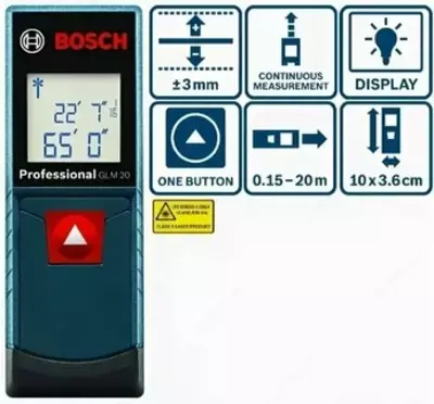 Bosch GLM 20 — лазерный дальномер - от 542 000 сум / шт.