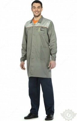 Халат "Профессионал" мужской темно-серый со светло-серым