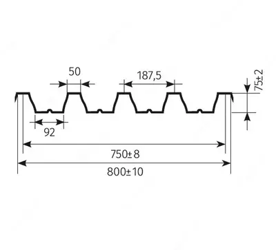Profnastil H-75x750 ocinkovaniy 0,7 mm