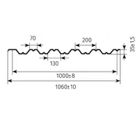 Профнастил НС-35х1000 - 5005 Сигнально синий-0.45 - 78 300 сум