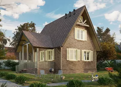 Сайдинг LUX под камень, Bergart, кедровый орех