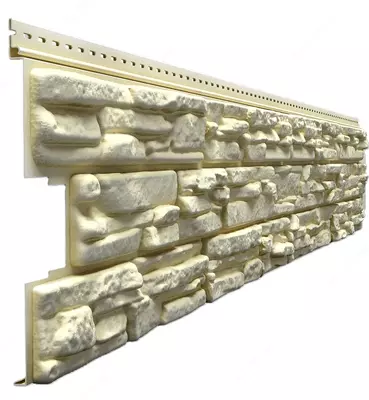 Сайдинг LUX под камень, Rocky, кедровый кешью