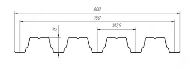 Profnastil H-75x750 ocinkovaniy 0,9 mm