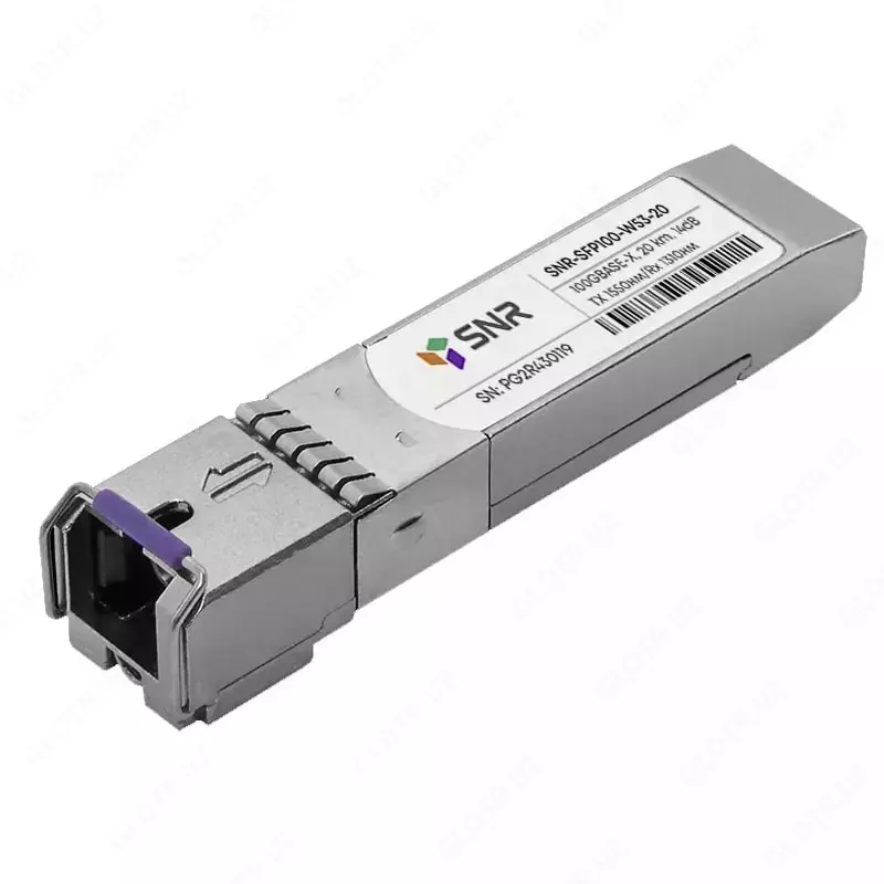 Модуль SFP WDM  дальность до 20км (12dB)  1550нм  100Mb (Арт. SNR-SFP100-W53-20)