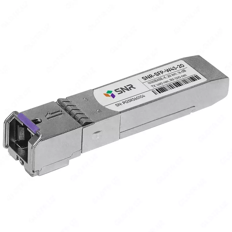  Модуль SFP WDM  дальность до 20км (12dB)  1490/1310 nm (Арт. SNR-SFP-W43-20) - 