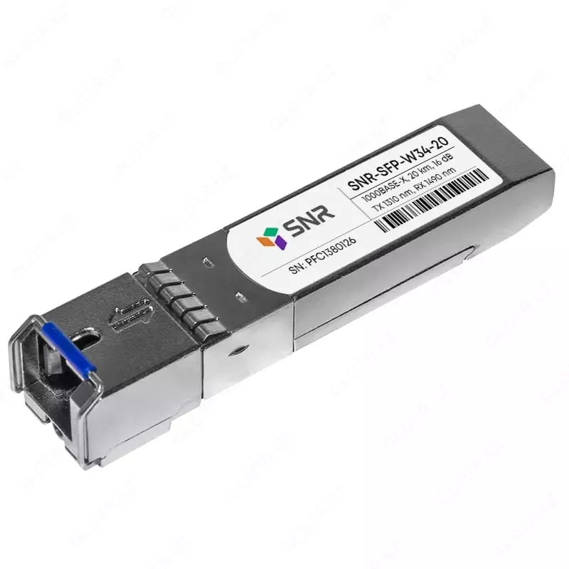 SFP WDM moduli  20km (12dB) gacha diapazon  1490/1310 nm (Ref. SNR-SFP-W43-20)