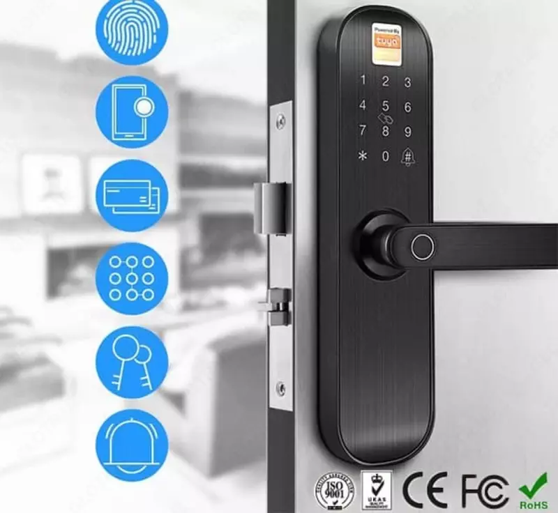  Дверной Wi-Fi замок с поддержкой отпечатка  кода  карты Tuya Smart - 