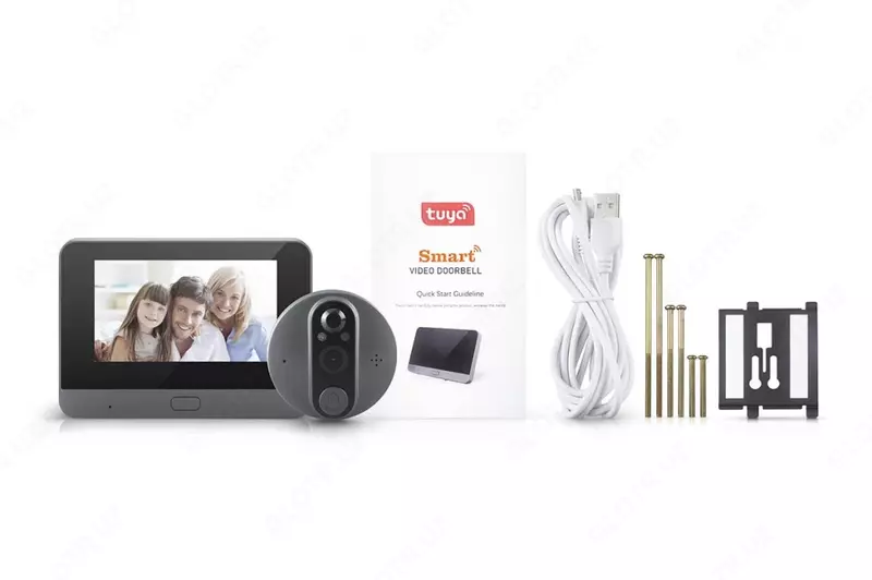  Домофон + дверной Wi-Fi звонок с HD-камерой Tuya Smart - 