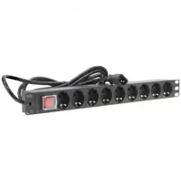 Блок электрических розеток на 9 гнезд Schuko  шнур питания 2 м с вилкой C14