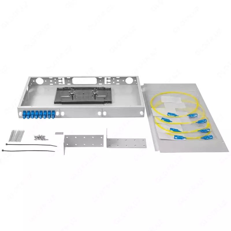  Кросс оптический 19 (ШКОС) укомплектованный на 8 SC портов (Арт. SNR-ODF-24R-8SC/APC-P) Только в розницу