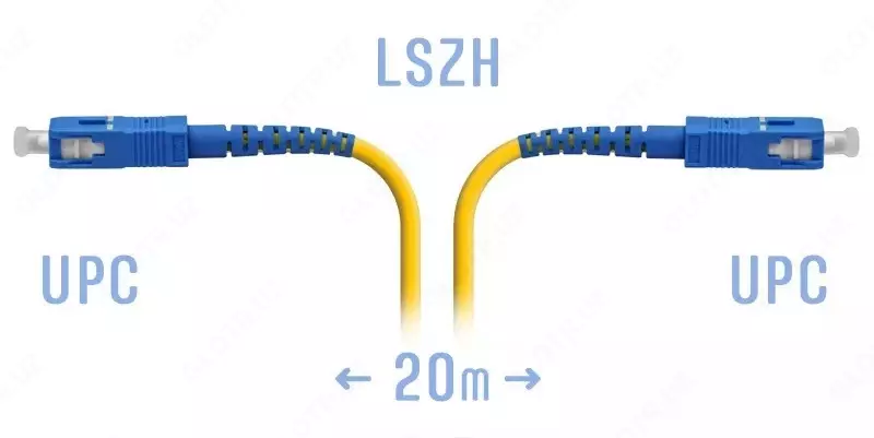 Патчкорд оптический LC/UPC-SC/UPC SM  20 м