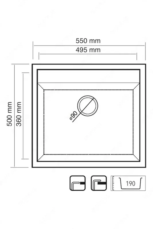  Oshxona uchun lavabo RealStone К004 Olympos - 