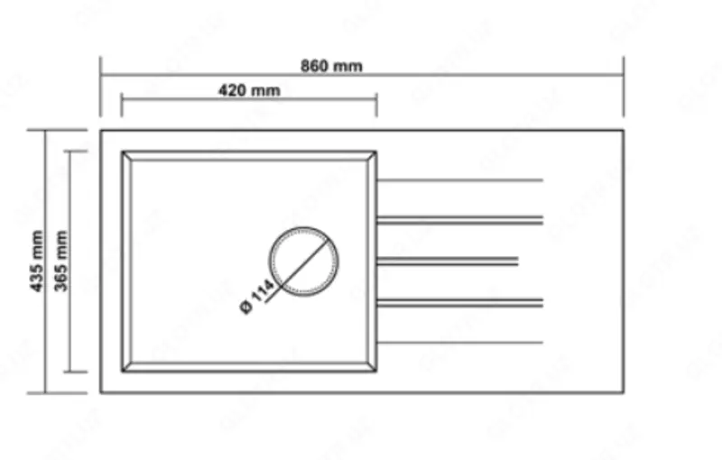  Кухонная мойка RealStone P011 Assos 86 XL Anthracite - 