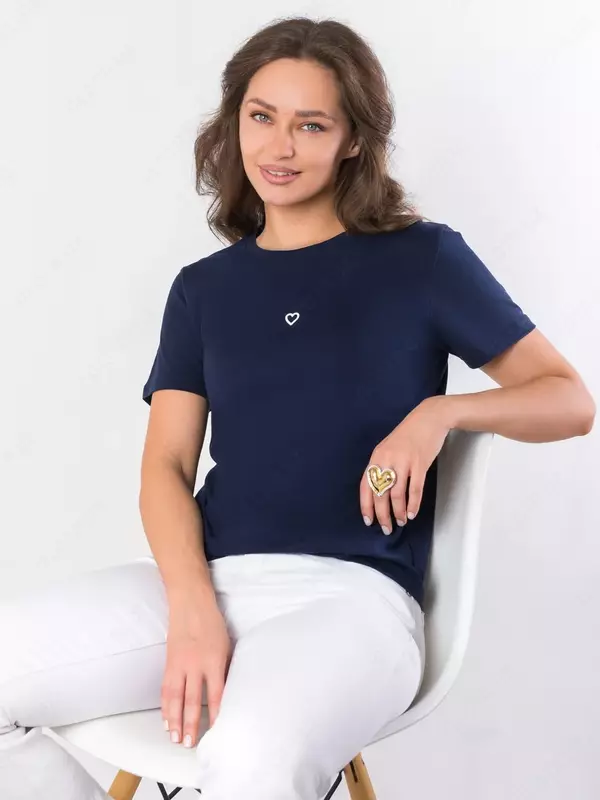 Kundalik paxtali printli asosiy futbolka