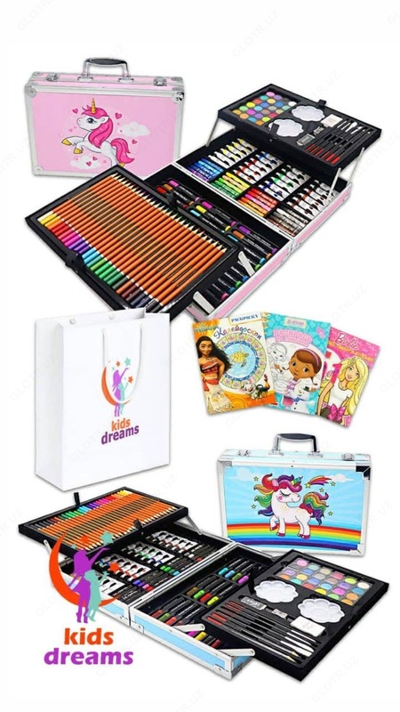 Набор для юных художников в металлическом кейсе 145 предметов - 350 000 сум