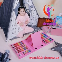 Детский творческий нaбoр для pиcoвания с мольбертoм 208 предметов