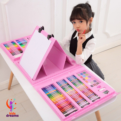 Детские творческий Haбoр для pиcoвания с мольбертoм 208 предметов!!! (Оригинал) Качество 100%