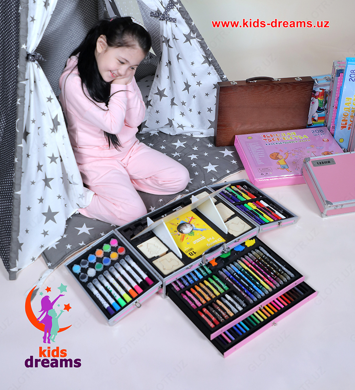 Набор для Рисования с Мольбертом в Металлическом чемоданчике Delux Art Set 238