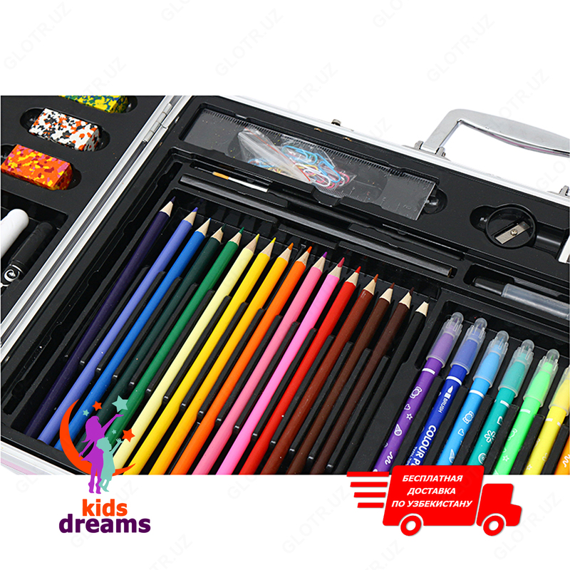 Delux Art 128! Набор для Рисования с Мольбертом в Металлическом чемоданчике Оптом и розница
